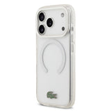 Apple iPhone 17 Pro Kılıf Lacoste Orjinal Lisanslı M-safe Şarj Özellikli İkonik Timsah Logolu Buzlu Kapak