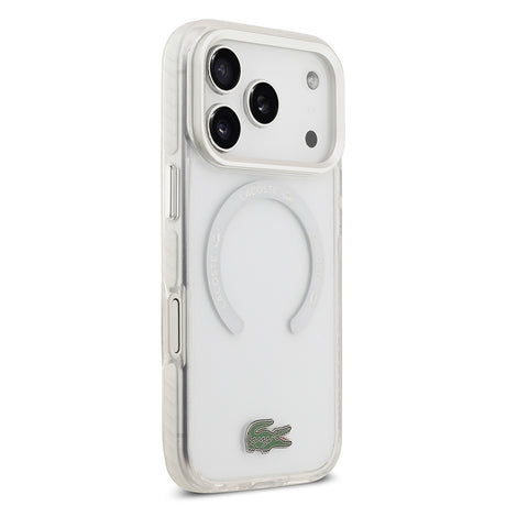 Apple iPhone 17 Pro Kılıf Lacoste Orjinal Lisanslı M-safe Şarj Özellikli İkonik Timsah Logolu Buzlu Kapak