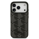 Apple iPhone 17 Pro Kılıf Lacoste Orjinal Lisanslı M-safe Şarj Özellikli PU Deri Tasarımlı Kartlıklı Karışık Monogram Desenli Kapak