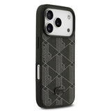 Apple iPhone 17 Pro Kılıf Lacoste Orjinal Lisanslı M-safe Şarj Özellikli PU Deri Tasarımlı Kartlıklı Karışık Monogram Desenli Kapak