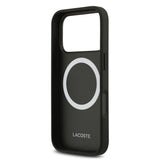 Apple iPhone 17 Pro Kılıf Lacoste Orjinal Lisanslı M-safe Şarj Özellikli PU Deri Tasarımlı Kartlıklı Karışık Monogram Desenli Kapak