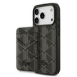 Apple iPhone 17 Pro Kılıf Lacoste Orjinal Lisanslı M-safe Şarj Özellikli PU Deri Tasarımlı Kartlıklı Karışık Monogram Desenli Kapak