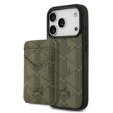 Apple iPhone 17 Pro Kılıf Lacoste Orjinal Lisanslı M-safe Şarj Özellikli PU Deri Tasarımlı Kartlıklı Karışık Monogram Desenli Kapak
