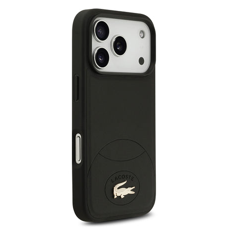 Apple iPhone 17 Pro Kılıf Lacoste Orjinal Lisanslı M-safe Şarj Özellikli PU Deri Tasarımlı Metal Logolu Kapak