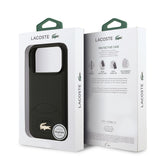 Apple iPhone 17 Pro Kılıf Lacoste Orjinal Lisanslı M-safe Şarj Özellikli PU Deri Tasarımlı Metal Logolu Kapak