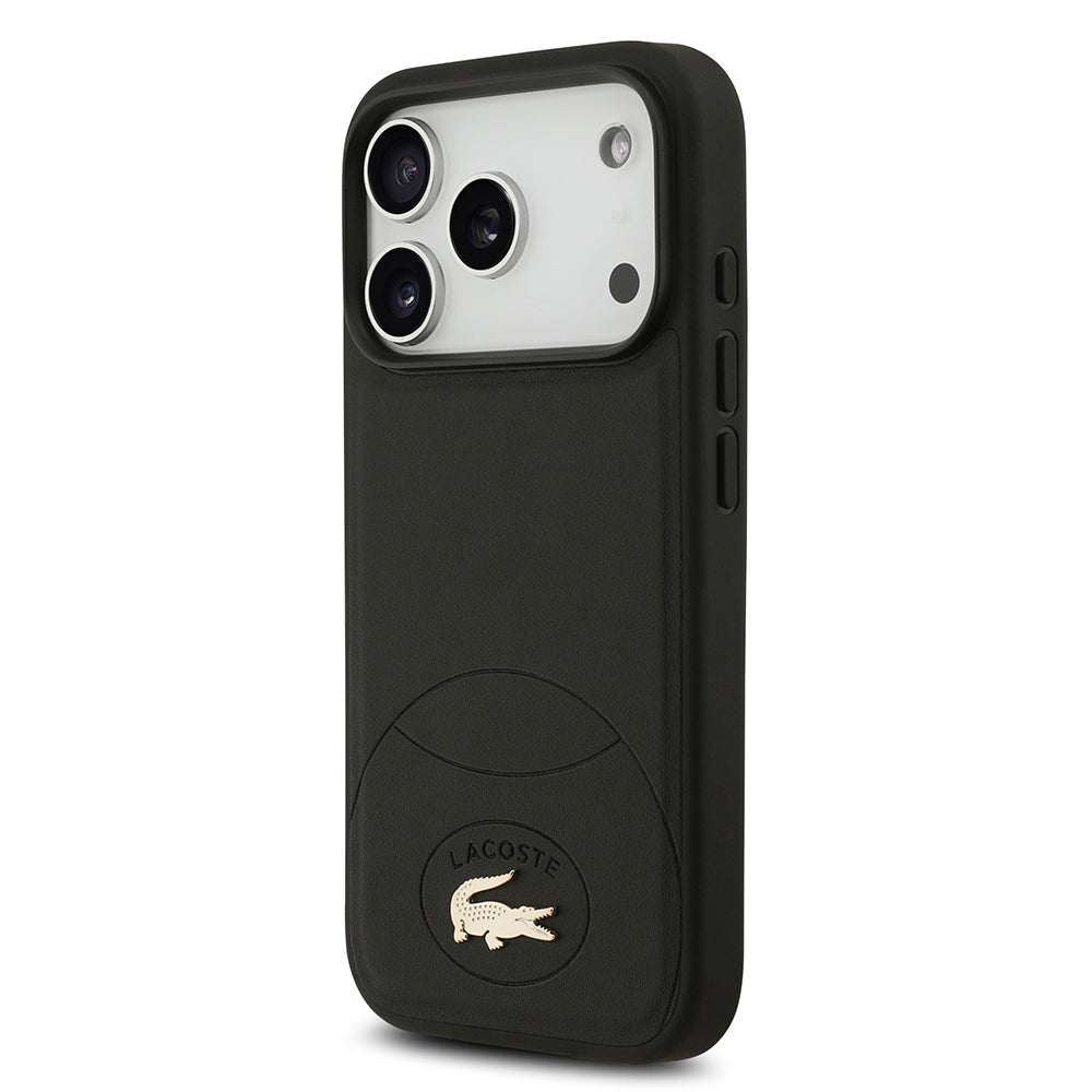 Apple iPhone 17 Pro Kılıf Lacoste Orjinal Lisanslı M-safe Şarj Özellikli PU Deri Tasarımlı Metal Logolu Kapak