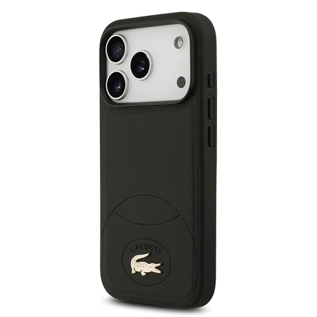 Apple iPhone 17 Pro Kılıf Lacoste Orjinal Lisanslı M-safe Şarj Özellikli PU Deri Tasarımlı Metal Logolu Kapak