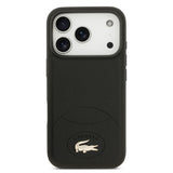 Apple iPhone 17 Pro Kılıf Lacoste Orjinal Lisanslı M-safe Şarj Özellikli PU Deri Tasarımlı Metal Logolu Kapak
