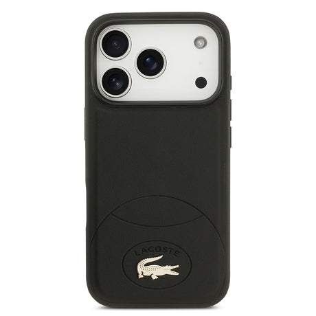 Apple iPhone 17 Pro Kılıf Lacoste Orjinal Lisanslı M-safe Şarj Özellikli PU Deri Tasarımlı Metal Logolu Kapak