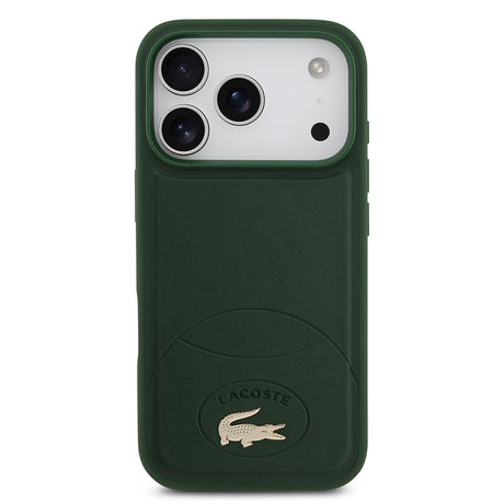 Apple iPhone 17 Pro Kılıf Lacoste Orjinal Lisanslı M-safe Şarj Özellikli PU Deri Tasarımlı Metal Logolu Kapak