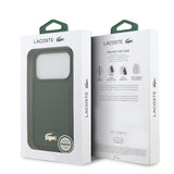 Apple iPhone 17 Pro Kılıf Lacoste Orjinal Lisanslı M-safe Şarj Özellikli PU Deri Tasarımlı Metal Logolu Kapak