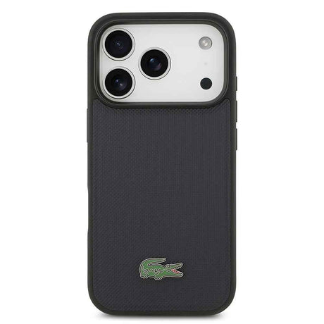 Apple iPhone 17 Pro Kılıf Lacoste Orjinal Lisanslı M-safe Şarj Özellikli PU Pike Desenli Metal Logolu Kapak