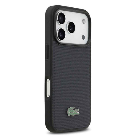 Apple iPhone 17 Pro Kılıf Lacoste Orjinal Lisanslı M-safe Şarj Özellikli PU Pike Desenli Metal Logolu Kapak