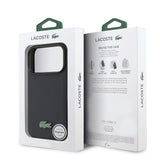 Apple iPhone 17 Pro Kılıf Lacoste Orjinal Lisanslı M-safe Şarj Özellikli PU Pike Desenli Metal Logolu Kapak