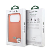 Apple iPhone 17 Pro Kılıf Lacoste Orjinal Lisanslı M-safe Şarj Özellikli PU Pike Desenli Metal Logolu Kapak