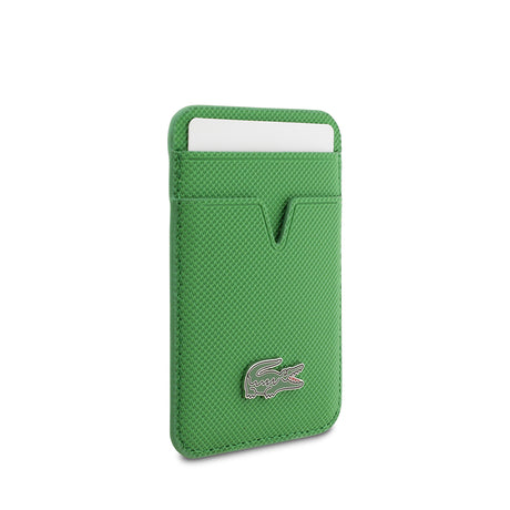 Apple iPhone 17 Pro Kılıf Lacoste Orjinal Lisanslı M-safe Şarj Özellikli PU Pike Desenli Metal Logolu Kartlıklı Kapak