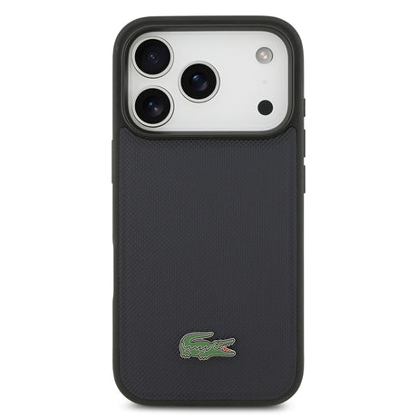 Apple iPhone 17 Pro Kılıf Lacoste Orjinal Lisanslı M-safe Şarj Özellikli PU Pike Desenli Metal Logolu Kartlıklı Kapak