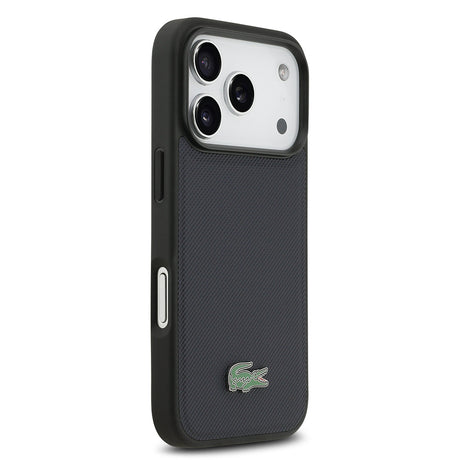 Apple iPhone 17 Pro Kılıf Lacoste Orjinal Lisanslı M-safe Şarj Özellikli PU Pike Desenli Metal Logolu Kartlıklı Kapak
