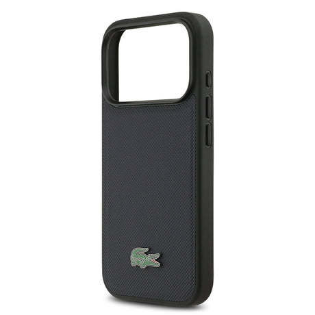 Apple iPhone 17 Pro Kılıf Lacoste Orjinal Lisanslı M-safe Şarj Özellikli PU Pike Desenli Metal Logolu Kartlıklı Kapak