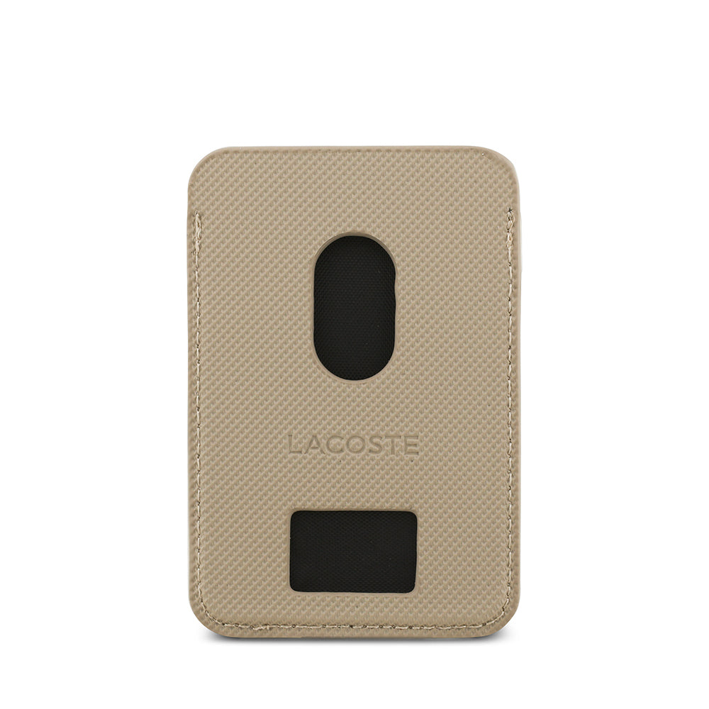 Apple iPhone 17 Pro Kılıf Lacoste Orjinal Lisanslı M-safe Şarj Özellikli PU Pike Desenli Metal Logolu Kartlıklı Kapak
