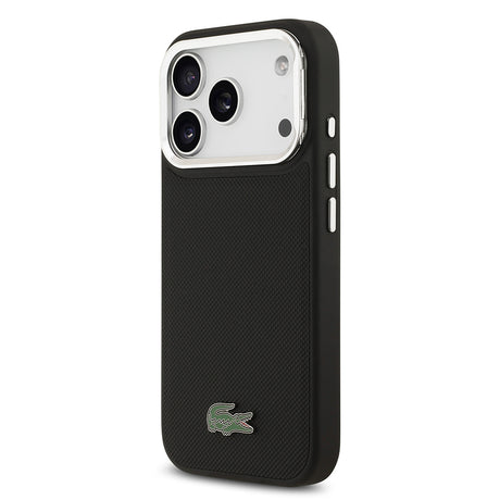 Apple iPhone 17 Pro Kılıf Lacoste Orjinal Lisanslı M-safe Şarj Özellikli PU Pike Desenli Standlı Metal Logolu Kapak