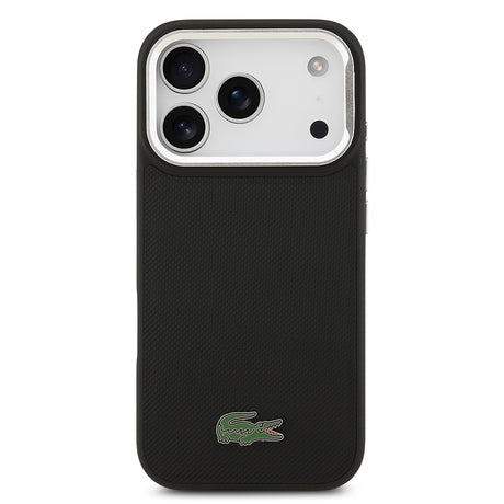 Apple iPhone 17 Pro Kılıf Lacoste Orjinal Lisanslı M-safe Şarj Özellikli PU Pike Desenli Standlı Metal Logolu Kapak