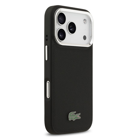 Apple iPhone 17 Pro Kılıf Lacoste Orjinal Lisanslı M-safe Şarj Özellikli PU Pike Desenli Standlı Metal Logolu Kapak