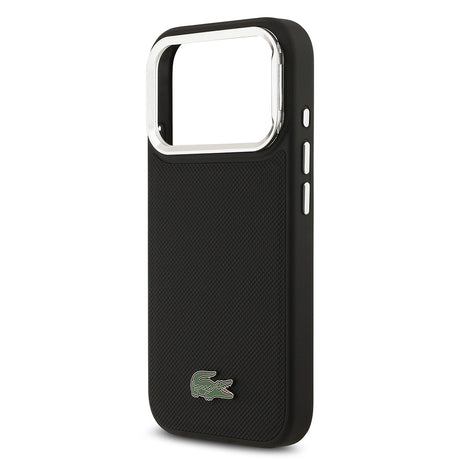 Apple iPhone 17 Pro Kılıf Lacoste Orjinal Lisanslı M-safe Şarj Özellikli PU Pike Desenli Standlı Metal Logolu Kapak