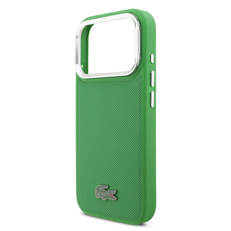 Apple iPhone 17 Pro Kılıf Lacoste Orjinal Lisanslı M-safe Şarj Özellikli PU Pike Desenli Standlı Metal Logolu Kapak