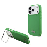 Apple iPhone 17 Pro Kılıf Lacoste Orjinal Lisanslı M-safe Şarj Özellikli PU Pike Desenli Standlı Metal Logolu Kapak