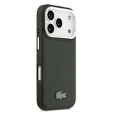 Apple iPhone 17 Pro Kılıf Lacoste Orjinal Lisanslı M-safe Şarj Özellikli PU Pike Desenli Standlı Metal Logolu Kapak