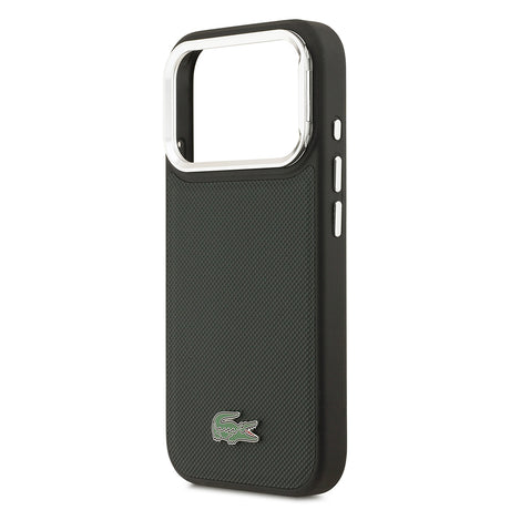 Apple iPhone 17 Pro Kılıf Lacoste Orjinal Lisanslı M-safe Şarj Özellikli PU Pike Desenli Standlı Metal Logolu Kapak
