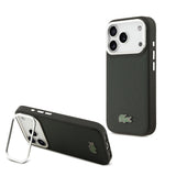 Apple iPhone 17 Pro Kılıf Lacoste Orjinal Lisanslı M-safe Şarj Özellikli PU Pike Desenli Standlı Metal Logolu Kapak