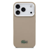 Apple iPhone 17 Pro Kılıf Lacoste Orjinal Lisanslı M-safe Şarj Özellikli PU Pike Desenli Standlı Metal Logolu Kapak