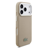 Apple iPhone 17 Pro Kılıf Lacoste Orjinal Lisanslı M-safe Şarj Özellikli PU Pike Desenli Standlı Metal Logolu Kapak