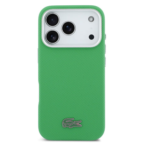 Apple iPhone 17 Pro Kılıf Lacoste Orjinal Lisanslı M-Safe Şarj Özellikli PVC Pike Desenli Arka Yüzey İkonik Timsah Dokuma Logolu Kapak