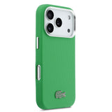 Apple iPhone 17 Pro Kılıf Lacoste Orjinal Lisanslı M-Safe Şarj Özellikli PVC Pike Desenli Arka Yüzey İkonik Timsah Dokuma Logolu Kapak