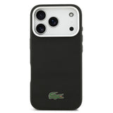 Apple iPhone 17 Pro Kılıf Lacoste Orjinal Lisanslı M-Safe Şarj Özellikli PVC Pike Desenli Arka Yüzey İkonik Timsah Dokuma Logolu Kapak