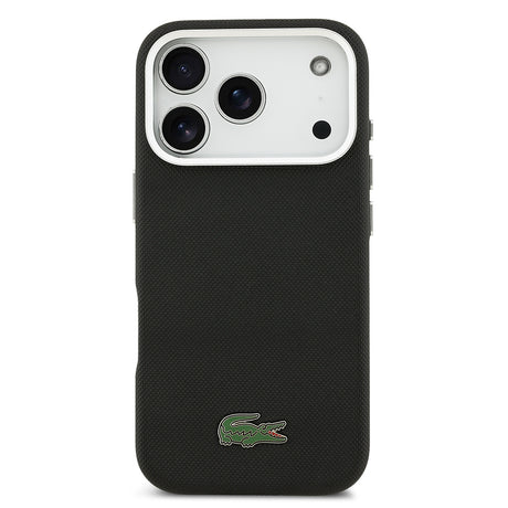 Apple iPhone 17 Pro Kılıf Lacoste Orjinal Lisanslı M-Safe Şarj Özellikli PVC Pike Desenli Arka Yüzey İkonik Timsah Dokuma Logolu Kapak