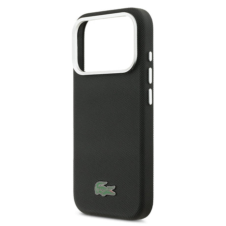 Apple iPhone 17 Pro Kılıf Lacoste Orjinal Lisanslı M-Safe Şarj Özellikli PVC Pike Desenli Arka Yüzey İkonik Timsah Dokuma Logolu Kapak