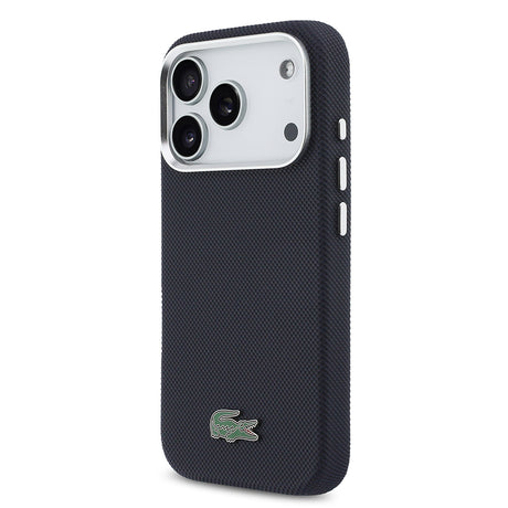 Apple iPhone 17 Pro Kılıf Lacoste Orjinal Lisanslı M-Safe Şarj Özellikli PVC Pike Desenli Arka Yüzey İkonik Timsah Dokuma Logolu Kapak