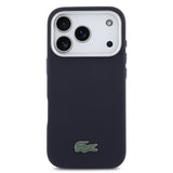 Apple iPhone 17 Pro Kılıf Lacoste Orjinal Lisanslı M-Safe Şarj Özellikli PVC Pike Desenli Arka Yüzey İkonik Timsah Dokuma Logolu Kapak