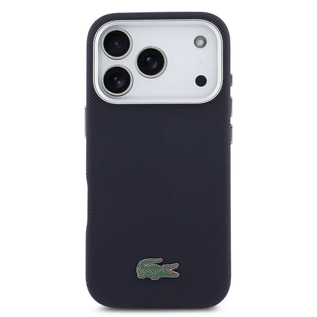 Apple iPhone 17 Pro Kılıf Lacoste Orjinal Lisanslı M-Safe Şarj Özellikli PVC Pike Desenli Arka Yüzey İkonik Timsah Dokuma Logolu Kapak
