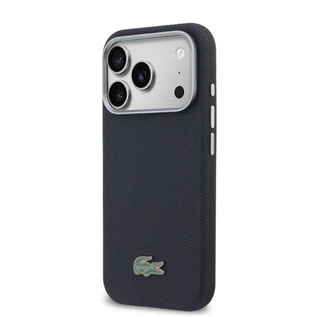 Apple iPhone 17 Pro Kılıf Lacoste Orjinal Lisanslı M-Safe Şarj Özellikli PVC Yarı Pike Desenli Arka Yüzey İkonik Timsah Dokuma Logolu Kapak