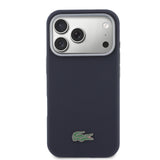 Apple iPhone 17 Pro Kılıf Lacoste Orjinal Lisanslı M-Safe Şarj Özellikli PVC Yarı Pike Desenli Arka Yüzey İkonik Timsah Dokuma Logolu Kapak