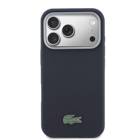 Apple iPhone 17 Pro Kılıf Lacoste Orjinal Lisanslı M-Safe Şarj Özellikli PVC Yarı Pike Desenli Arka Yüzey İkonik Timsah Dokuma Logolu Kapak