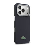 Apple iPhone 17 Pro Kılıf Lacoste Orjinal Lisanslı M-Safe Şarj Özellikli PVC Yarı Pike Desenli Arka Yüzey İkonik Timsah Dokuma Logolu Kapak