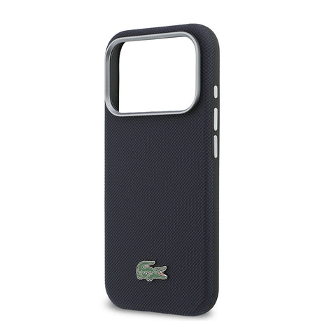 Apple iPhone 17 Pro Kılıf Lacoste Orjinal Lisanslı M-Safe Şarj Özellikli PVC Yarı Pike Desenli Arka Yüzey İkonik Timsah Dokuma Logolu Kapak