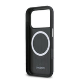 Apple iPhone 17 Pro Kılıf Lacoste Orjinal Lisanslı M-Safe Şarj Özellikli PVC Yarı Pike Desenli Arka Yüzey İkonik Timsah Dokuma Logolu Kapak