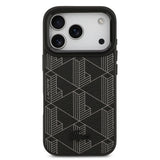 Apple iPhone 17 Pro Kılıf Lacoste Orjinal Lisanslı M-safe Şarj Özellikli Standlı PU Deri Karışık Monogram Desenli Kapak